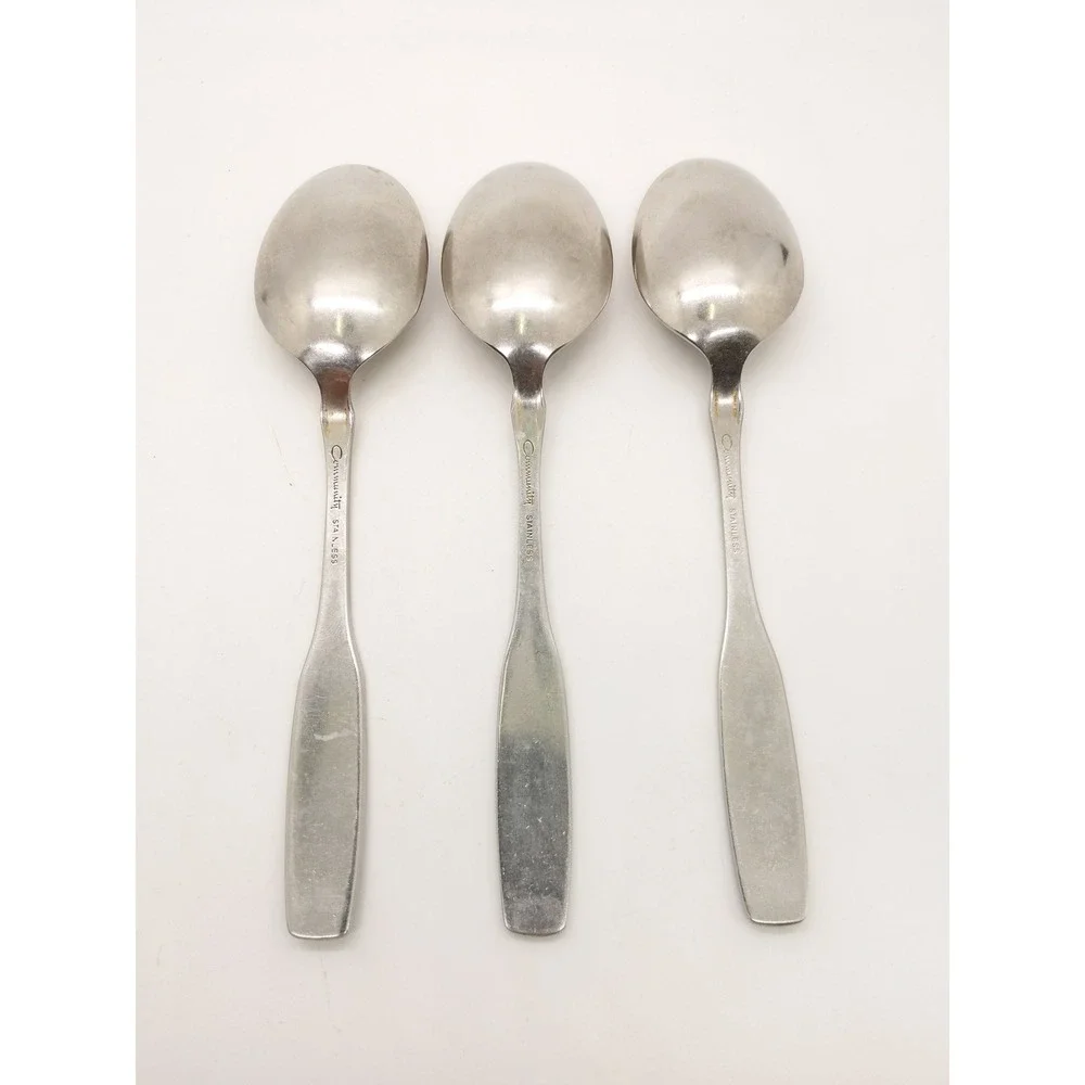 Oneida Paul Revere Tablespoons Set of 3 Silver Stainless Steel Flatware 6.75